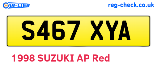 S467XYA are the vehicle registration plates.