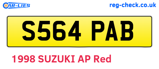 S564PAB are the vehicle registration plates.