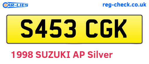 S453CGK are the vehicle registration plates.