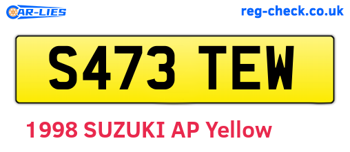 S473TEW are the vehicle registration plates.