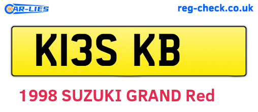 K13SKB are the vehicle registration plates.