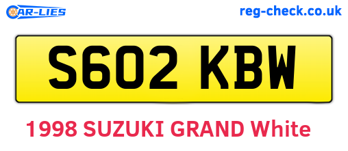S602KBW are the vehicle registration plates.