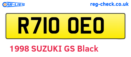 R710OEO are the vehicle registration plates.