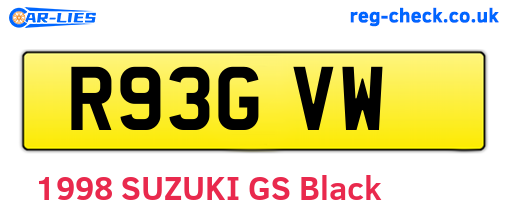 R93GVW are the vehicle registration plates.