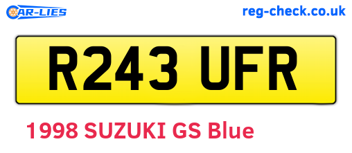 R243UFR are the vehicle registration plates.