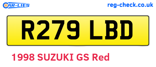 R279LBD are the vehicle registration plates.