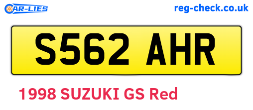 S562AHR are the vehicle registration plates.