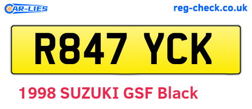 R847YCK are the vehicle registration plates.