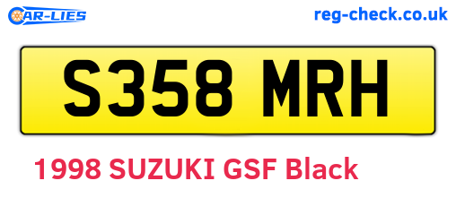 S358MRH are the vehicle registration plates.