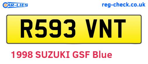 R593VNT are the vehicle registration plates.