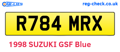R784MRX are the vehicle registration plates.