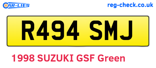 R494SMJ are the vehicle registration plates.