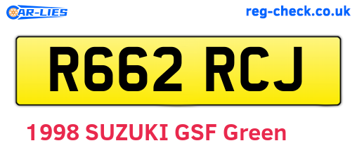 R662RCJ are the vehicle registration plates.