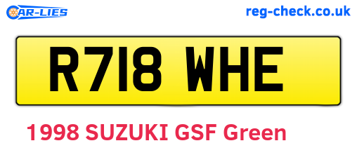R718WHE are the vehicle registration plates.