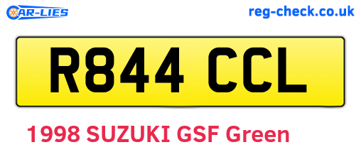R844CCL are the vehicle registration plates.