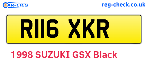 R116XKR are the vehicle registration plates.