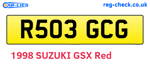 R503GCG are the vehicle registration plates.