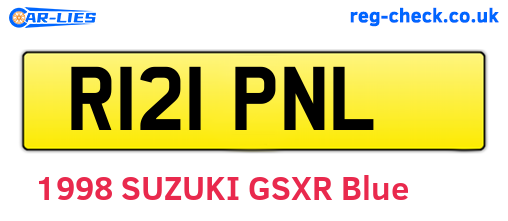 R121PNL are the vehicle registration plates.
