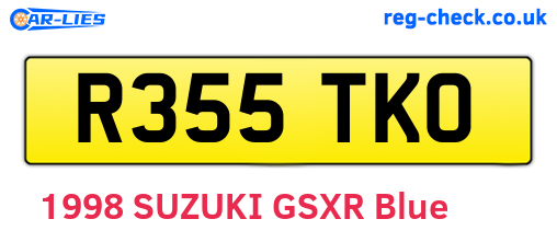 R355TKO are the vehicle registration plates.