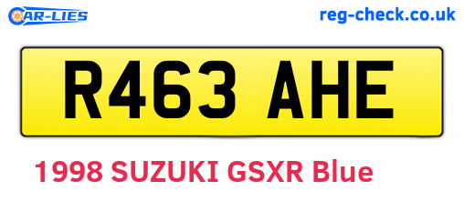 R463AHE are the vehicle registration plates.
