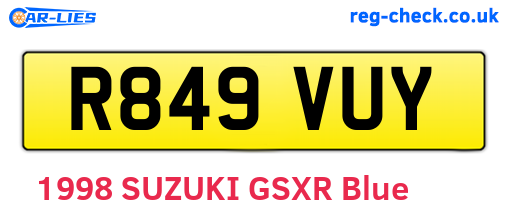 R849VUY are the vehicle registration plates.