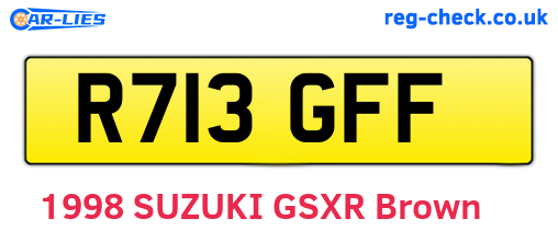 R713GFF are the vehicle registration plates.