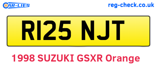 R125NJT are the vehicle registration plates.