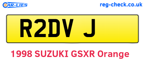 R2DVJ are the vehicle registration plates.