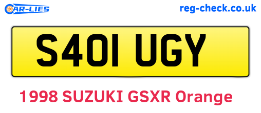 S401UGY are the vehicle registration plates.