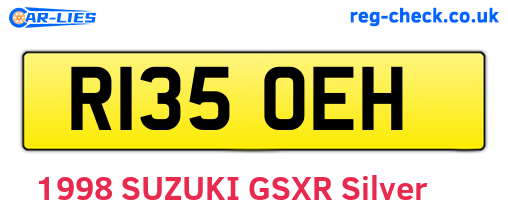 R135OEH are the vehicle registration plates.