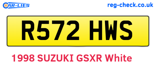 R572HWS are the vehicle registration plates.