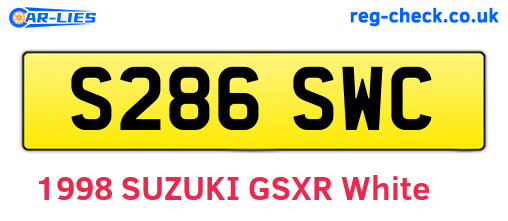 S286SWC are the vehicle registration plates.