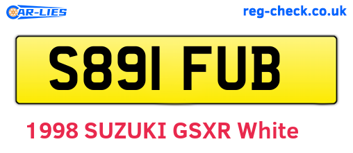 S891FUB are the vehicle registration plates.