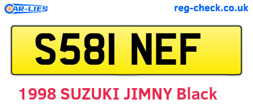 S581NEF are the vehicle registration plates.