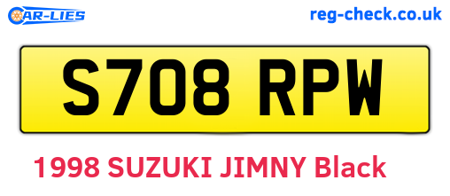 S708RPW are the vehicle registration plates.