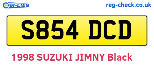 S854DCD are the vehicle registration plates.
