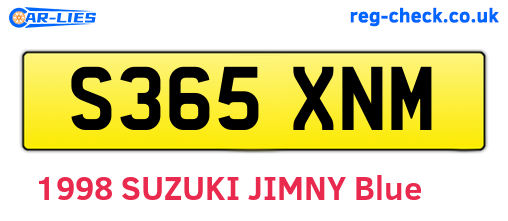 S365XNM are the vehicle registration plates.