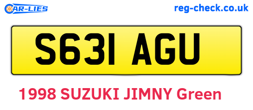 S631AGU are the vehicle registration plates.
