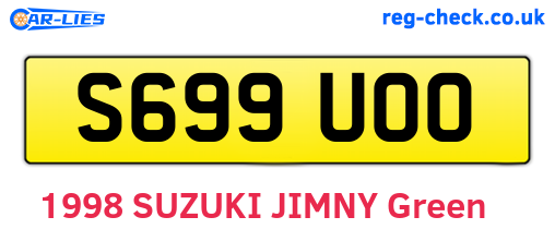 S699UOO are the vehicle registration plates.