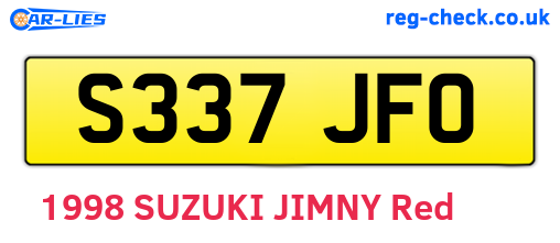 S337JFO are the vehicle registration plates.