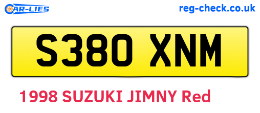 S380XNM are the vehicle registration plates.