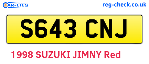 S643CNJ are the vehicle registration plates.
