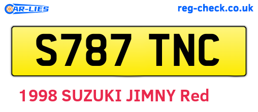 S787TNC are the vehicle registration plates.