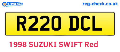 R220DCL are the vehicle registration plates.