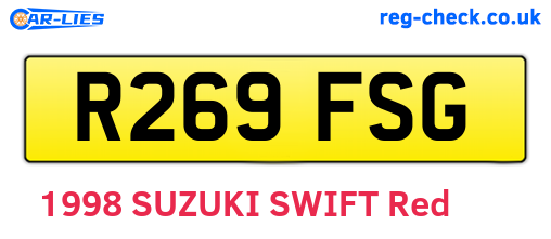 R269FSG are the vehicle registration plates.
