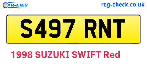 S497RNT are the vehicle registration plates.
