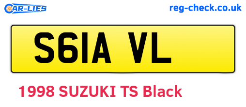 S61AVL are the vehicle registration plates.