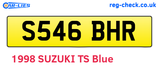 S546BHR are the vehicle registration plates.