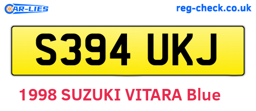 S394UKJ are the vehicle registration plates.