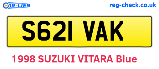 S621VAK are the vehicle registration plates.